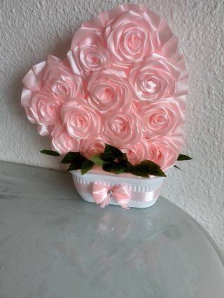 Jardinera Rosas Eternas Tela Satinada