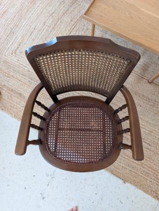Pareja Sillones Vintage Madera y Rejilla