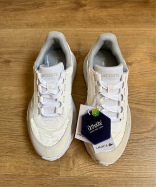 Bambas Lacoste Elite Active mujer beige/blanco