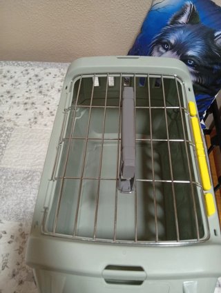 Transportín gato/perro gris y amarillo