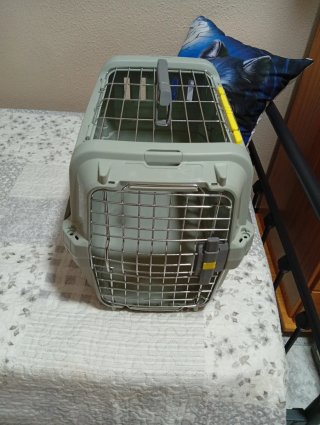 Transportín gato/perro gris y amarillo