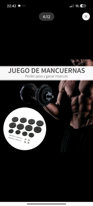 Juego 2 Mancuernas Ajustables Discos