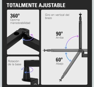 Brazo Micrófono Perfil Bajo