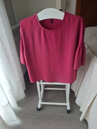 Blusa beige manga acampanada Talla M + regalo