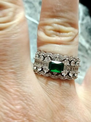 Anillo Vintage Esmeralda Plata