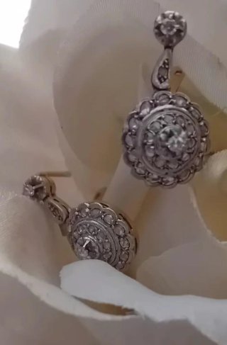 Pendientes Oro 18 k y Diamantes