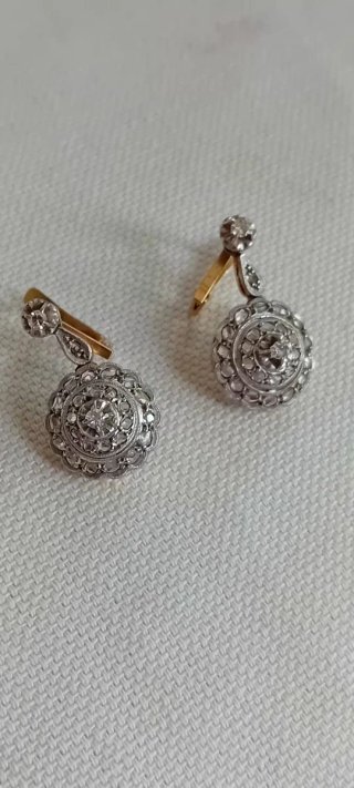 Pendientes Oro 18 k y Diamantes
