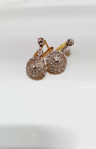 Pendientes Oro 18 k y Diamantes..