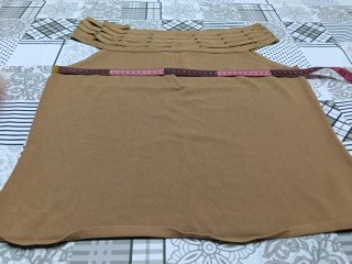 Blusa Cortefiel Camel Escote Barco Talla XL