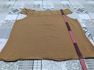 Blusa Cortefiel Camel Escote Barco Talla XL