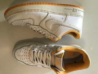 Nike Air force in pelle Misura 46.5 bianco giallo