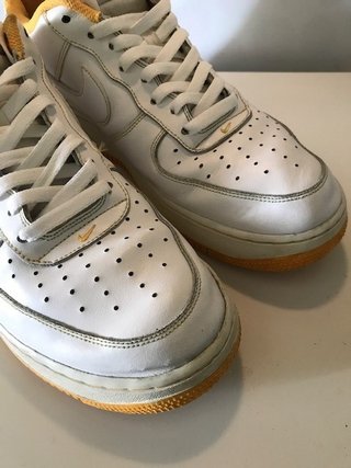 Nike Air force in pelle Misura 46.5 bianco giallo