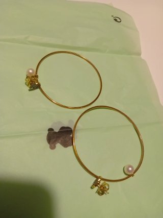 Pendientes aro dorados con perla