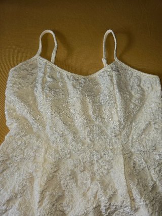 Vestido blanco crema elegante verano falda suelta