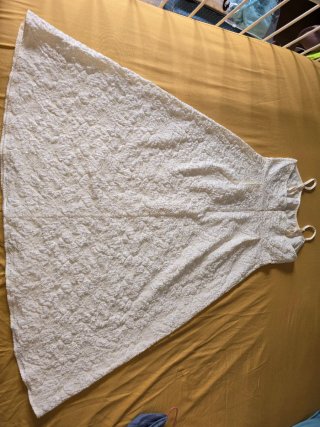 Vestido blanco crema elegante verano falda suelta