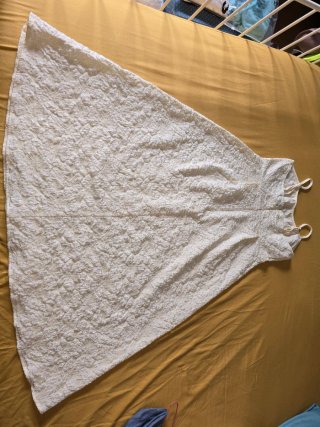 Vestido blanco crema elegante verano falda suelta