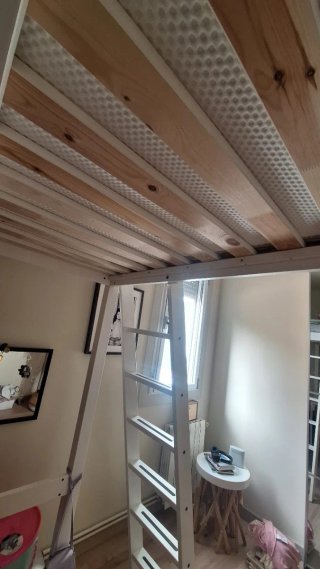 Cama alta doble de madera 140cmx200cm