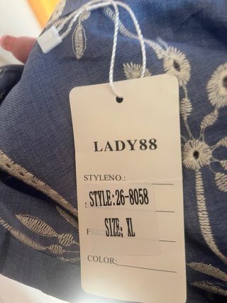 Camisa LADYSS azul bordada floral