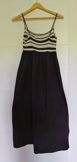 Vestido Zara Rayas Blanco y Negro
