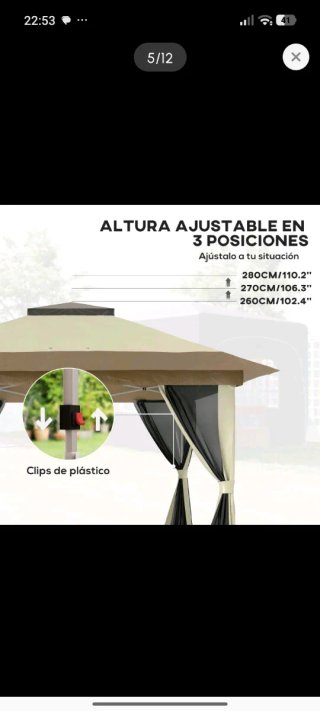 Cenador Plegable 3.6x3.6m con Mosquiteras