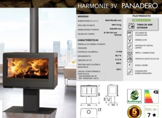 Chimenea / Estufa de leña Panadero Harmonie 3V