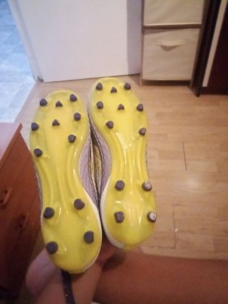 Botines Adidas F50 Azul y Amarillo