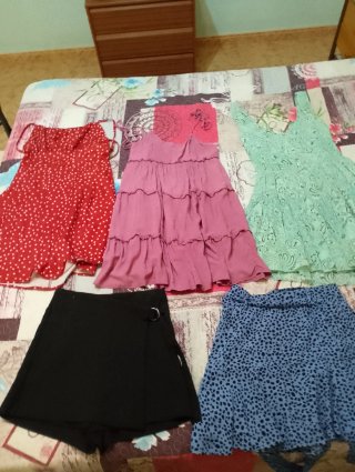 Lote vestidos y faldas vintage T. XS/S