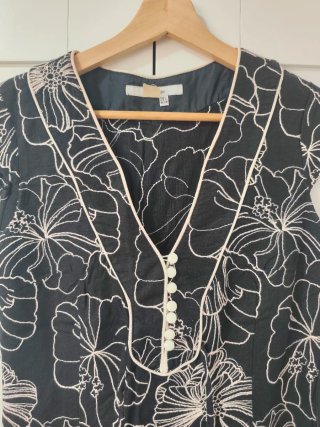 Vestido Zara floral negro