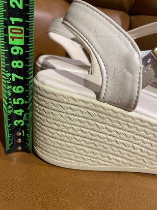Sandalias Cuña Plataforma Beige/Blanco T41