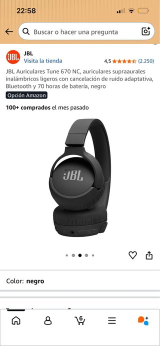 Auriculares JBL Tune 520BT Negros