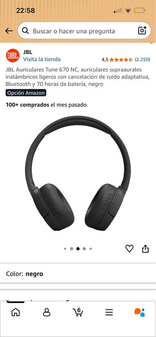 Auriculares JBL Tune 520BT Negros