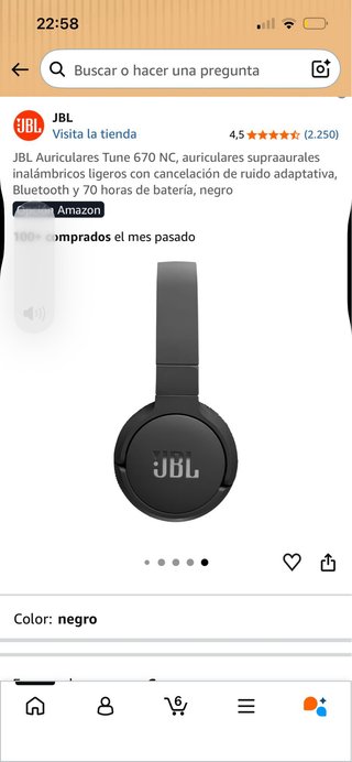 Auriculares JBL Tune 520BT Negros