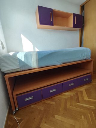 Cama nido con cajones y doble altura