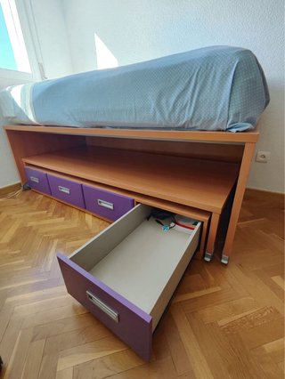 Cama nido con cajones y doble altura