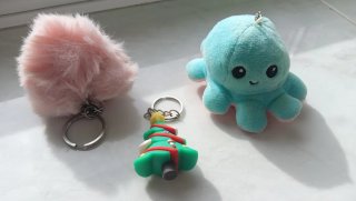 1 llavero por 1€ Kawaii: Pulpo, Árbol y Pompón