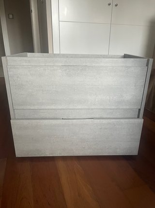 Mueble Lavabo Baño Gris Madera