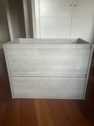 Mueble Lavabo Baño Gris Madera