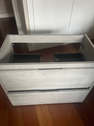 Mueble Lavabo Baño Gris Madera