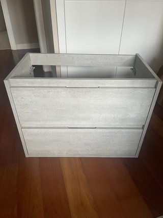 Mueble Lavabo Baño Gris Madera