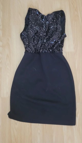 Vestido de fiesta negro lentejuelas