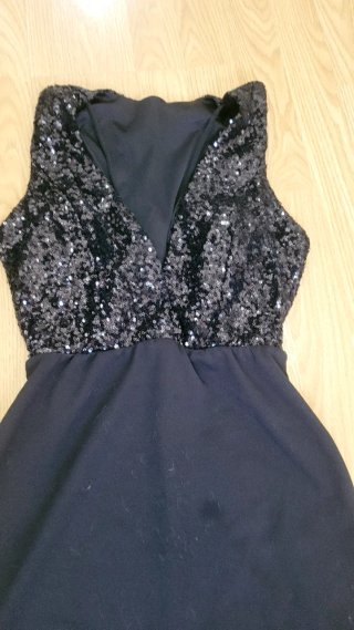 Vestido de fiesta negro lentejuelas