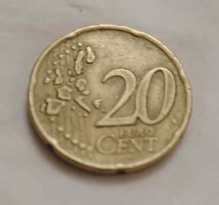 20 céntimos Grecia 2002 error acuñación