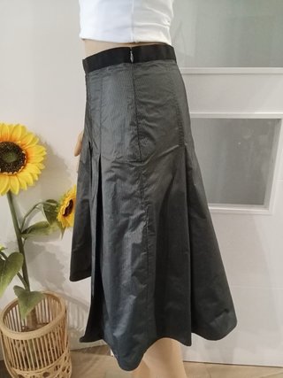 Falda midi Massimo Dutti gris