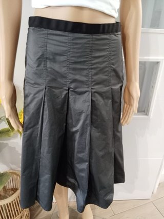 Falda midi Massimo Dutti gris