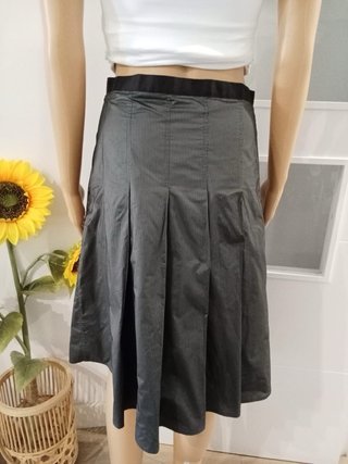 Falda midi Massimo Dutti gris