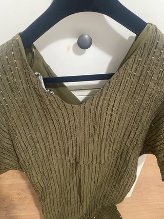 Kimono verde lentejuelas talla única
