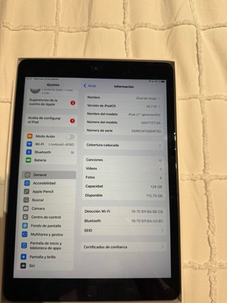 iPad 7ª Gen 128GB Plata
