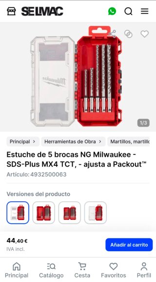 Brocas Milwaukee SDS-PLUS MX4 nuevas