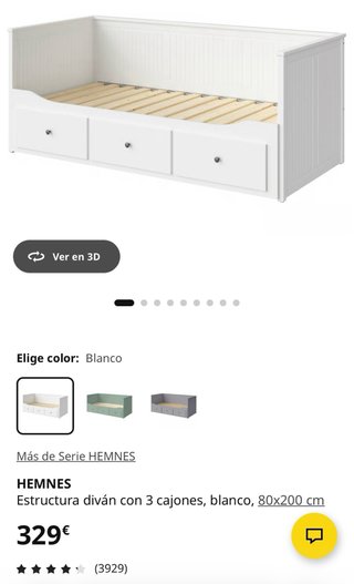 Cama Diván Ikea Hemnes Blanca