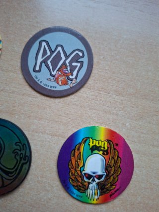 Colección 6 Pogs y Lanzador 1994